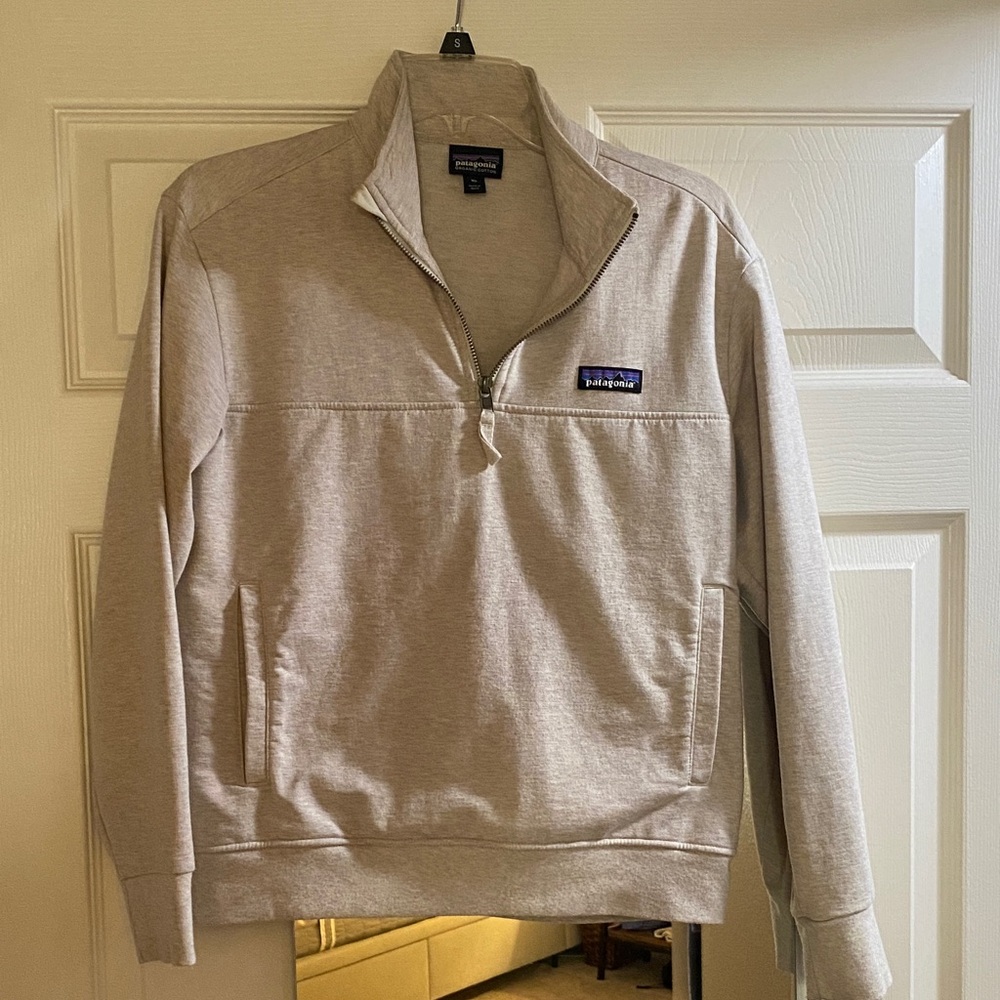 Patagonia Quarter-Zip Pullover Sweatshirt - Light Beige
